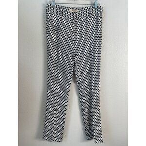 Etro Womens 42 Black White Geometric Print Pants Made In Italy Pockets